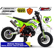 HIJAU KTM 50cc Mini trail Sticker 50cc Gazgas/ 50cc SSR Green Stabilo Full Body/ Free Custom