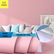 Wallpaper / sticker dinding 3d Premium Foil Polos warna Pink Muda