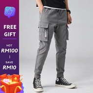 Seluar Cargo Lelaki Slim Fit Men's New Style Splicing Disassemblable Pants and Two-Piece Overall Fas