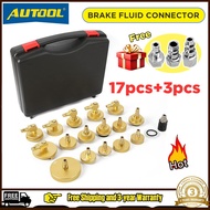 (✅3-Year Warranty✅) AUTOOL 17PCS Pulsating Brake Oil Exchanger Connector Oil Pump Brake Fluid Adapte