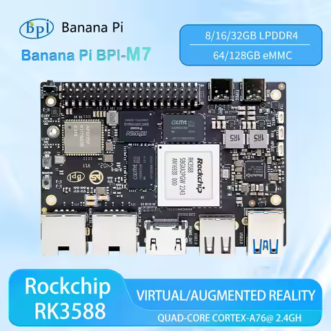 Banana Pi BPI-M7 RockChip RK3588 Quad A76 2.4Ghz and Quad A55 1.8Ghz Mali G610MC4 GPU optional 8G/16