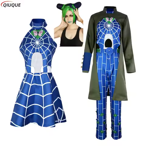 Anime JOJO JoJo's Bizarre Adventure Cosplay Jolyne Cujoh Cosplay Costume Wig Kujo Coat Jumpsuit Wome