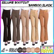 KGT Bamboo Slack Seluar Bootcut Plain Ladies Slack Bamboo Berbutang Zip Size L - 8XL 9888 Plus Size 