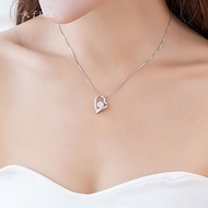 PT950 Platinum Necklace Platinum Pendant Heart-Shaped Diamond Necklace Women All-Match Jewelry Girlf