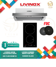 *FREE CHARCOAL FILTER* Livinox LCH-60L03 850m³/h Telescopic Hood and Electric Hob Package (Induction