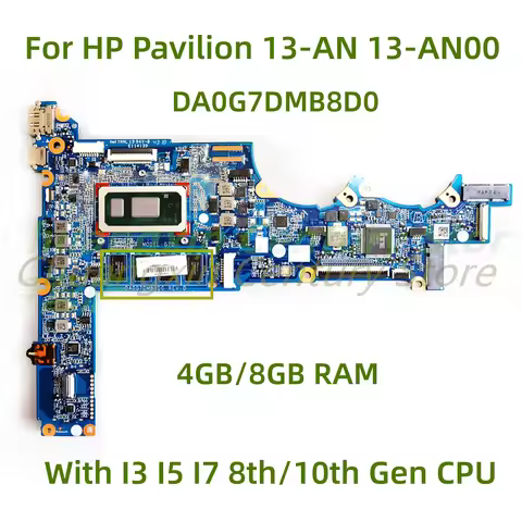Suitable for HP Pavilion 13-AN 13-AN00 Laptop Motherboard DA0G7DMB8D0 with I3 I5 I7 8th/10th Gen CPU