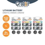 Stationery GRABBIT Lithium Battery CR2016 CR2025 CR2032 [4pcs/set] | Bateri