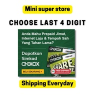 XOX SIM CARD onexox prepaid 28Months Validity choose last 4 digit