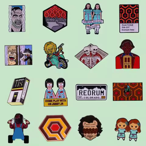 Superior Quality Horror Twin Movie Enamel Pins Collection Evil Guy Killer Lapel Brooch Spooky Hallow