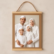 SidsWood [VA3] Vintage Hemp Rope Frame A3 Size 30x40 cm A3+/ 32x48 cm Aesthetic Dutch Teak Wood Fram