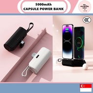 [SG SELLER - TWL] 2 in 1 CCC Certificate Authentic 5000 MAH CAPSULE POWER BANK FAST CHARGING PHONE I