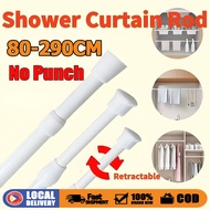 Punch-Free Multipurpose Curtain Rod Extendable Shower Curtain Rod Clothes Rod