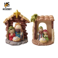 [meteor] Holy Jesus Family Figurine Nativity Scene Joseph Jesus Mary Mother family of three standing tile shed Resin statue Religious Gift