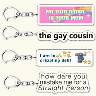Lgbtq Funny Rainbow Keychain Bag Gay Pride Lesbian Meme Biseexual Transgender Bumper mica keychain