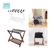 [nvnrbso] Folding Luggage Rack Suitcase Stand Portable 68x45x55cm x Shaped Construction with Nylon S