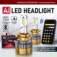 App Control Color Changing 70W LED Headlight Bulb Car Light Bulb H4 H7 H11 9005 9006 H1