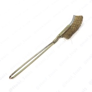 YELLOW BENDING IRON WIRE BRUSH WITH IRON HANDLE