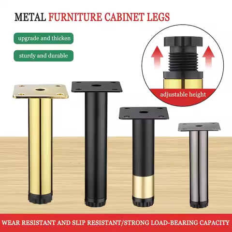 4 PCS 10cm Furniture Sofa Table Leg Round Tube Cabinet Leg Metal Feet Leg Accessories for Furniture 