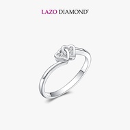 LAZO DIAMOND Interlocking Hearts Diamond Ring in 9k White Gold