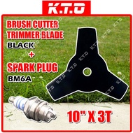 10 INCH X 3 TEETH HIGH QUALITY GRASS BRUSH CUTTER TRIMMER BLADE BLACK LAWN RAKE MOWER + BRUSH CUTTER