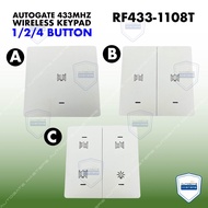 Autogate wireless push button switch 433mhz 1/2/4 push button RF433-1108T Auto Gate KB