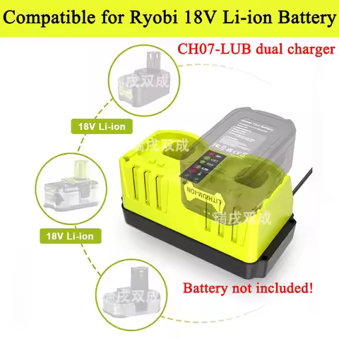 Power Tool Parts AC 100-240V for Ryobi 18V Lithium Battery Dual Ports Fast Charger P107 P108 P109 P1