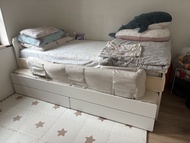 IKEA VITVAL Bed Frame with Trundle and Storage Drawers