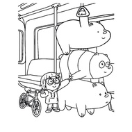 Set Of 26 Coloring Pictures We Simply Bear, We bare bears Coloring Paper For Children