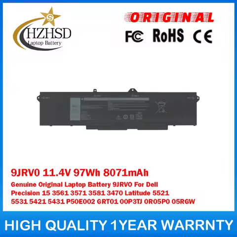 9JRV0 11.4V 97Wh 8071mAh Genuine Original Laptop Battery 9JRVO For Dell Precision 15 3561 3571 3581 