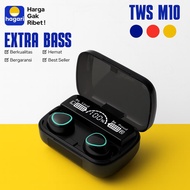 NEW COD - TWS M19 EARPHONE BLUETOOTH WIRELESS M19 TWS LED HEADSET BLUETOOTH 5.1 + POWERBANK 3500 MAH