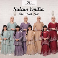 BAJU KURUNG SULAM EMILIA 2023 IBU ANAK SEDONDON BAJU KURUNG MODEN BY ZOELLA COUTURE BAJU KURUNG MODEN BAJU RAYA 2023