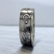 土耳其硬幣戒指 50 里拉 1984-1987，女士土耳其戒指，男士土耳其硬幣戒指