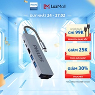 Bộ Hub chuyển đổi Philips SWV6116G 6 in 1 USB Type C (Thunderbolt 3) to HDMI + USB-A*2 + RJ45 + USB-