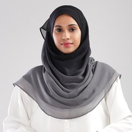 BOKITTA GrayBlack-Printed Crinkled Chiffon (Degrade)