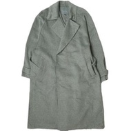 GEN_DAI 23AW 長版羊毛大衣，繫帶，1 碼，灰色，短款，切斯特外套 [二手] [GEN_DAI]
