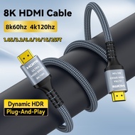 HDMI 2.1 8K Ultra HD cable, 48Gbps certified 8K cable, 4K120hz 8K60hz 2k240hz,4:4:4/ 4:2:2/ 4:2:0 DTS:X, HDCP 2.2 &amp; 2.3, HDR 10 compatible with Roku TV/PS5/PS4/HDTV/RTX 3080 3090