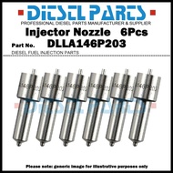 6Pcs Diesel Fuel Injector Nozzle Tip DLLA146P203 for MAN D2866 12.0D / Doosan P158LE P180LE P222LE /