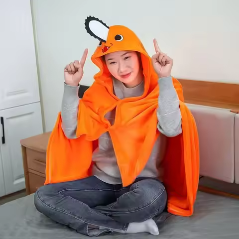 Anime Chainsaw Man Pochita Blanket Shawl Women Pajamas Kawaii Chainsaw Man Cosplay Costume Adult Pla