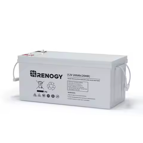 Renogy 12V 200Ah Deep Cycle AGM Battery, Maintenance-Free Rechargeable Battery, High Discharge Curre