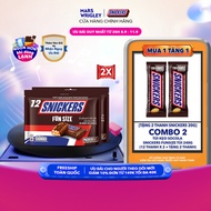 [Tặng 2 thanh Snickers 20g] Combo 2 Túi Kẹo Socola Snickers Funsize túi 240g (12 thanh)