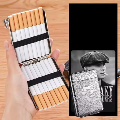 Peaky Blinders Charging Lighter Vintage Engraved Wire Ignition 16 Thick Cigarette Case Proof USB Lig