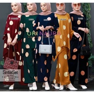 🔥 Readystock set baju blouse wanita muslimah plus size seluar palazo berat badan 85kg kebawah