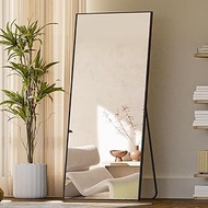 Koonmi Large Mirror Full Length 26"x71", Floor Body Mirror with Stand, Metal Frame Wall-Mounted Vani
