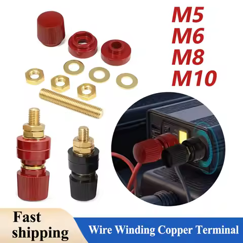 M5/M6/M8/M10 Wire Binding Post Thread Screw Cable Connector Inverter High Current 333/555 Lithium Ba