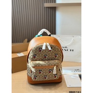 COACH X DISNEY Classic Logo Mickey Print west Backpack Full Body Leather Men Women Same Style Large 