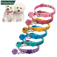 POKERFACE 1pc Adjustable Breakaway Cat Collar With Bell Rainbow Cat Collar Dog Lollipop Prints Pet C