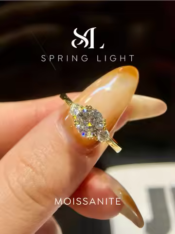 1.2CT Moissanite Rings for Women 925 Sterling Silver 18K Gold Double Round Solitaire Diamond Halo Ri