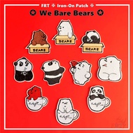 ☸ We Bare Bears - Ice Bear / Grizzly / Panda Iron-On Patch ☸ 1Pc Cartoon DIY Sew on Iron on Badges Patches