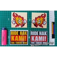 Ride Hak Kami Tak Takut Bini/Fireball/Fire man /Fireboy Sticker Cutting Overlapping Reflective #ride