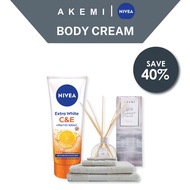 [For Her Series] AKEMI Cotton Select Bamboo Cotton Face Towel  + AKEMI Eversense Series Reed Diffuse